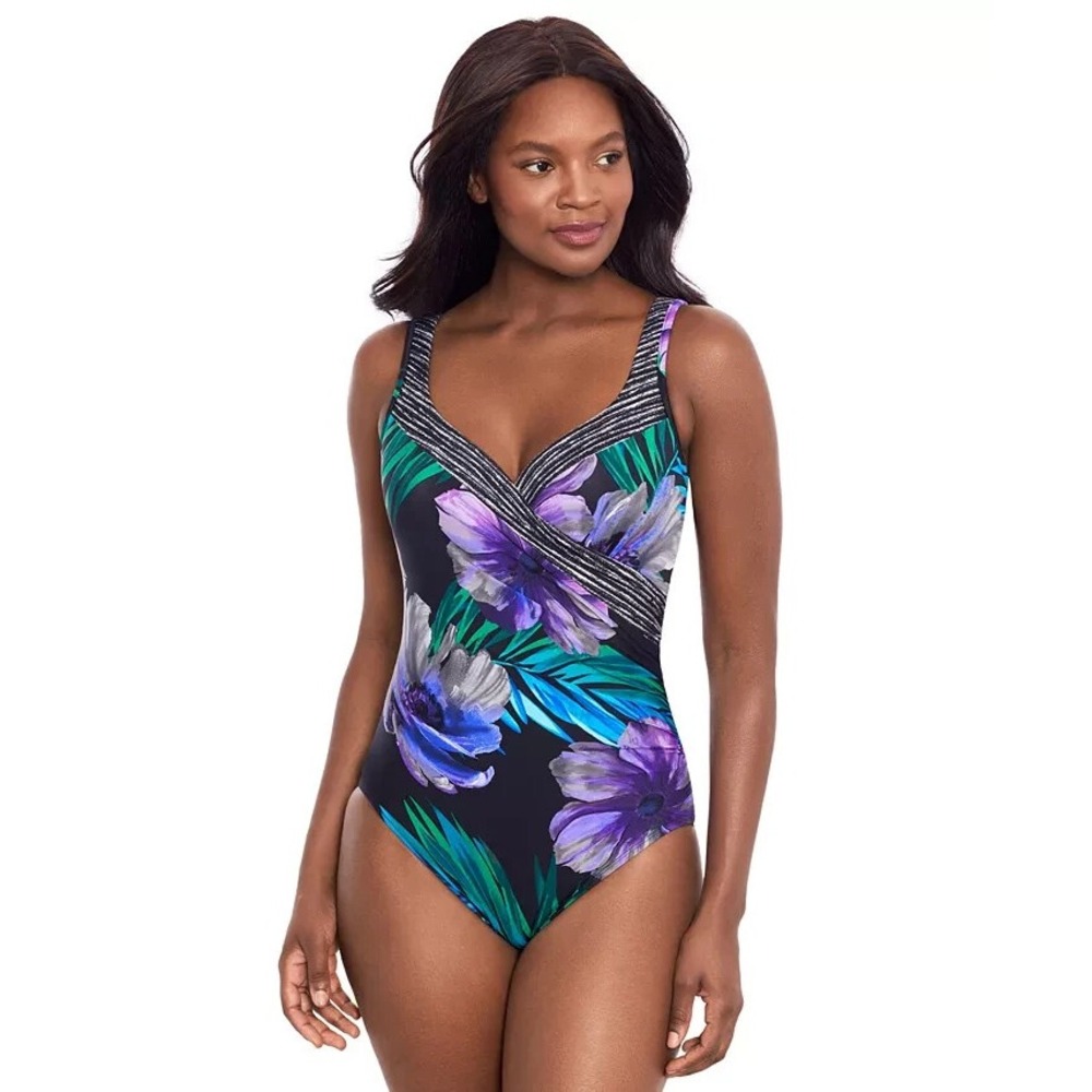 Miraclesuit‎ Womens Flora Aurora It's A Wrap Swimsuit One piece Size 12 New $194